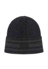 Ochnik - Grafitowa czapka zimowa męska. Kolor: szary. Materiał: akryl. Sezon: zima #2