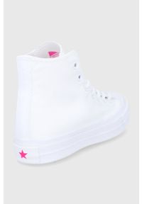 Converse Trampki damskie kolor biały. Nosek buta: okrągły. Kolor: biały. Materiał: guma. Obcas: na platformie #3