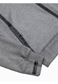 Ombre Clothing - Bluza męska rozpinana z kapturem B1205 - czarny melanż - XL. Typ kołnierza: kaptur. Kolor: szary. Materiał: materiał, bawełna, tkanina, poliester. Wzór: melanż. Styl: klasyczny, sportowy #6