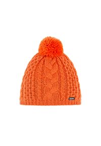 columbia - Czapka zimowa z wełną merino damska Eisbar Afra Pompon MU. Kolor: pomarańczowy. Materiał: wełna. Sezon: zima