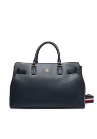 TOMMY HILFIGER - Tommy Hilfiger Torebka Th Joy Satchel Corp AW0AW19318 Granatowy. Kolor: niebieski. Materiał: skórzane #1