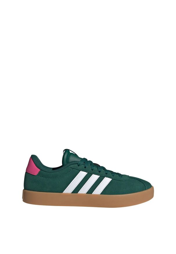 Adidas - Buty VL Court 3.0. Kolor: biały, zielony, wielokolorowy, różowy. Materiał: materiał, syntetyk, tkanina, skóra. Sezon: wiosna, lato. Sport: turystyka piesza