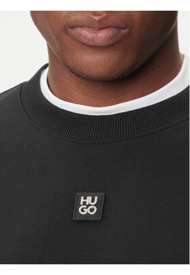 Hugo - HUGO Bluza Dettil 50533689 Czarny Relaxed Fit. Kolor: czarny. Materiał: bawełna