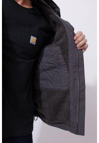 Kurtka turystyczna męska Carhartt Washed Duck Sherpa Utility ocieplana. Kolor: szary