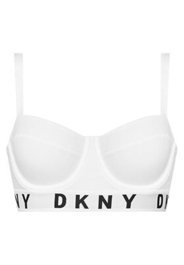 DKNY Biustonosz z fiszbiną DK4521 Biały. Kolor: biały. Materiał: bawełna