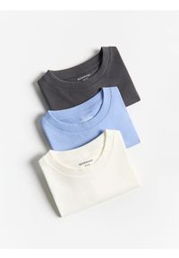 Reserved - Bawełniany t-shirt 3 pack - jasnoniebieski. Kolor: niebieski. Materiał: bawełna #1