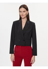 JOOP! Marynarka 30040036 Czarny Slim Fit. Kolor: czarny. Materiał: wełna, syntetyk