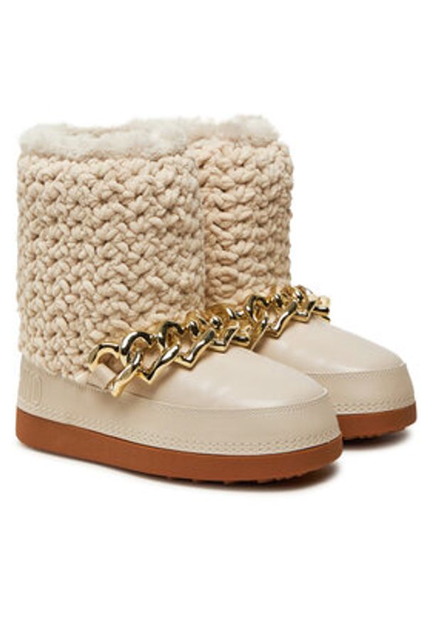 Love Moschino - LOVE MOSCHINO Śniegowce JA24322G0LISI120 Beżowy. Kolor: beżowy. Materiał: materiał