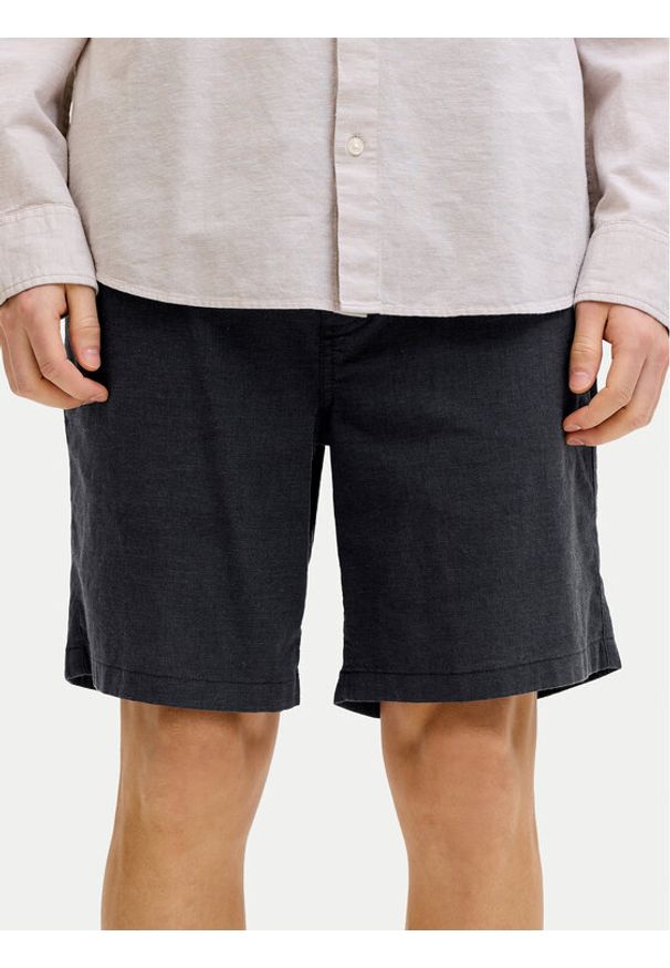 Jack & Jones Szorty materiałowe Jaiden 12293768 Czarny Relaxed Fit. Kolor: czarny. Materiał: bawełna