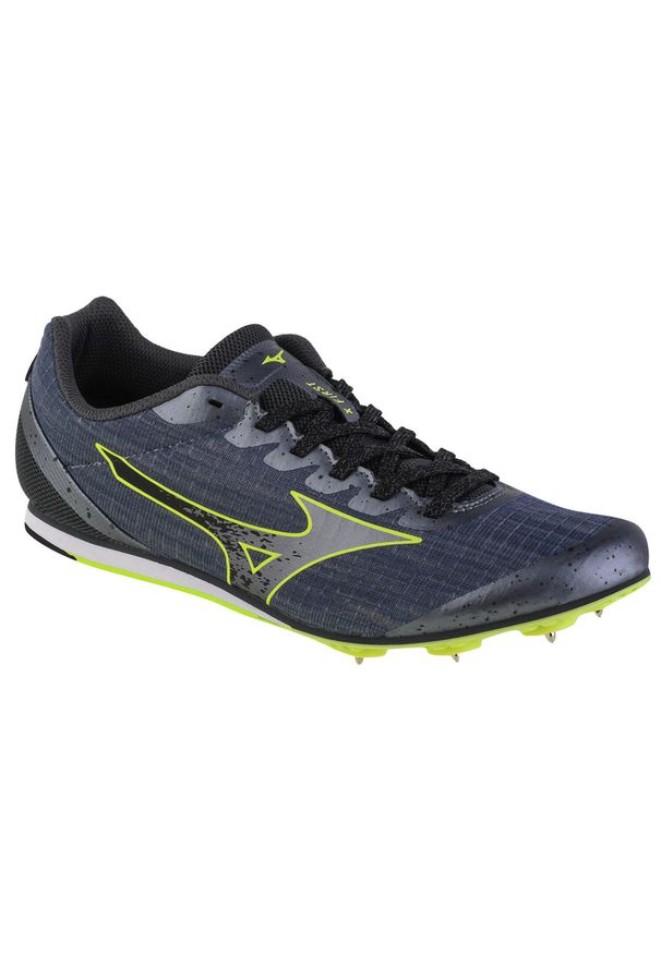 Buty do biegania męskie Mizuno X First. Zapięcie: sznurówki. Kolor: szary. Materiał: guma, materiał, syntetyk, tkanina. Szerokość cholewki: normalna