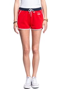 Wrangler - DAMSKIE SPODENKI WRANGLER TRUCKSHORTS TRUE RED W6064IC74. Kolor: czerwony #6