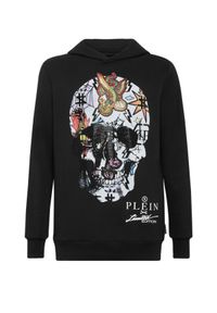 Philipp Plein - PHILIPP PLEIN - Czarna bluza z kapturem Tattoo Skull. Okazja: na co dzień. Typ kołnierza: kaptur. Kolor: czarny. Materiał: dzianina. Wzór: aplikacja, kolorowy. Styl: casual, elegancki #3