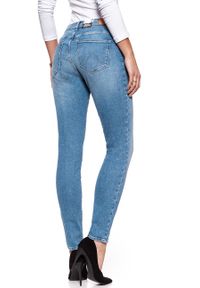 Wrangler - WRANGLER HIGH RISE SKINNY PEKIN SKY W27HFS17S. Stan: podwyższony. Wzór: aplikacja #4