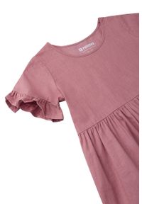 Reima sukienka bawełniana dziecięca Mekkonen kolor różowy mini oversize. Kolor: różowy. Materiał: bawełna. Długość rękawa: krótki rękaw. Typ sukienki: oversize. Długość: mini