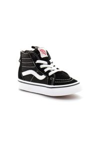Buty Vans Sk8-Hi Czarny Biały. Okazja: na co dzień. Zapięcie: zamek. Kolor: czarny. Materiał: skóra, zamsz. Model: Vans SK8. Sport: fitness #1
