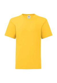 FRUIT OF THE LOOM - Kultowa Koszulka Dziecięca / Dziecięca. Kolor: żółty, pomarańczowy, wielokolorowy