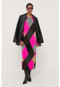 Liviana Conti sukienka wełniana midi prosta. Materiał: wełna. Długość rękawa: długi rękaw. Typ sukienki: proste. Styl: klasyczny. Długość: midi #3