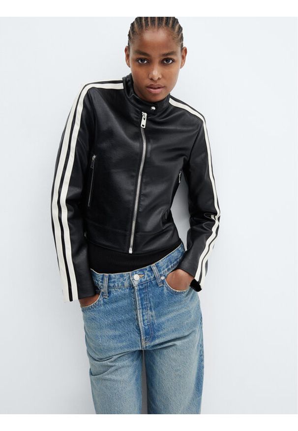 mango - Mango Kurtka z imitacji skóry Good 57095973 Czarny Regular Fit. Kolor: czarny. Materiał: skóra