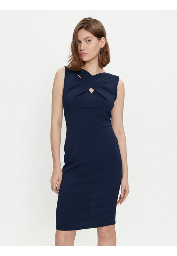 Rinascimento Sukienka koktajlowa CFC0118081003 Granatowy Slim Fit. Kolor: niebieski. Materiał: syntetyk. Styl: wizytowy