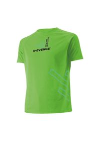 R-EVENGE - Koszulka męska z krótkim rękawem Fitness Running Cardio zielona. Kolor: zielony. Materiał: poliester. Długość rękawa: krótki rękaw. Długość: krótkie. Sport: bieganie, fitness