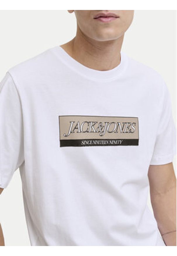 Jack & Jones T-Shirt Rinwood 12283628 Biały Regular Fit. Kolor: biały. Materiał: bawełna