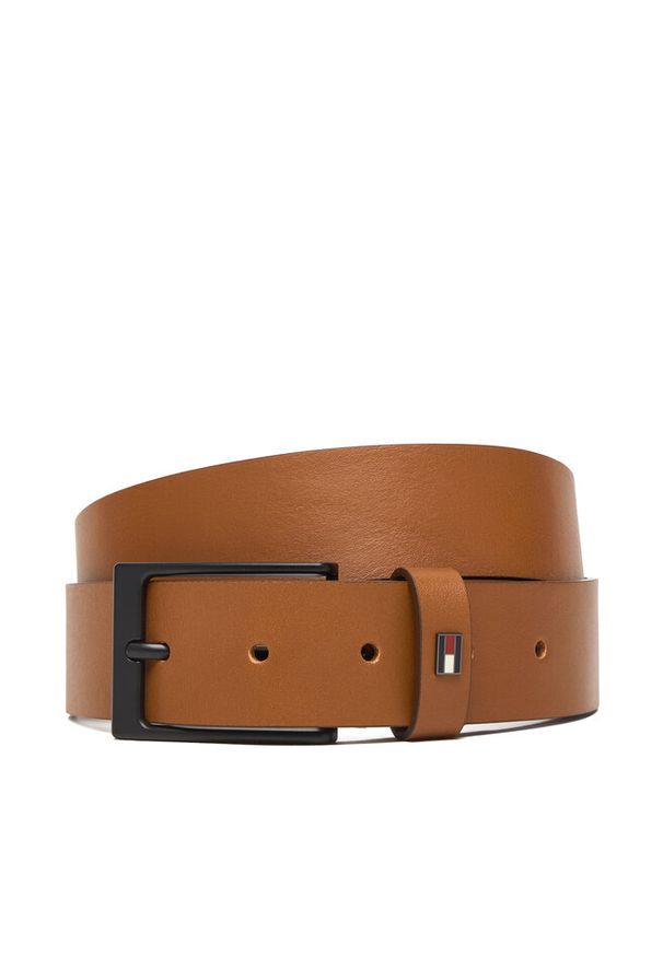 TOMMY HILFIGER - Pasek Męski Tommy Hilfiger. Kolor: brązowy