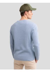 Big-Star - Sweter męski bawełniany błękitny Neilon 400. Okazja: na co dzień, do pracy. Kolor: niebieski. Materiał: bawełna. Wzór: ze splotem. Styl: klasyczny, casual #7