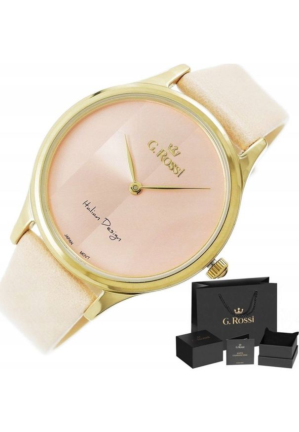 Zegarek Gino Rossi Brzoskwiniowy Zegarek Damski G.Rossi 11765A-5E2. Kolor: pomarańczowy