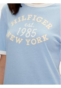 TOMMY HILFIGER - Tommy Hilfiger T-Shirt Varsity Ringer WW0WW42585 Niebieski Regular Fit. Kolor: niebieski. Materiał: wiskoza