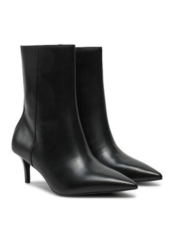 Calvin Klein Jeans Botki 60Mm Stiletto Heel Bootie YW0YW01836 Czarny. Kolor: czarny. Materiał: skóra
