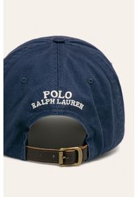 Polo Ralph Lauren - Czapka. Kolor: niebieski. Materiał: tkanina, bawełna. Wzór: aplikacja #2