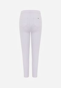 Renee - Białe Spodnie z Bawełny o Kroju Skinny Irivella. Okazja: na spotkanie biznesowe. Stan: podwyższony. Kolor: biały. Materiał: bawełna. Styl: biznesowy, elegancki #2