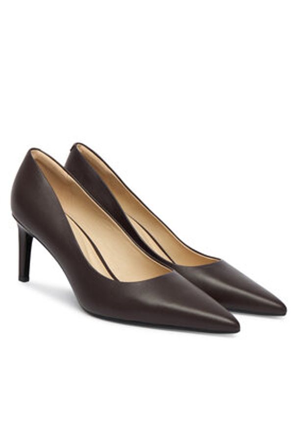 Calvin Klein Szpilki Ess Stiletto 70 HW0HW02607 Bordowy. Kolor: czerwony. Materiał: skóra. Obcas: na szpilce