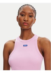Hugo - HUGO Top 50508857 Różowy Slim Fit. Kolor: różowy. Materiał: bawełna #5