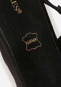 Renee - Czarne Sandały Vices na Słupku Slingback ze Skórzaną Wkładką Ciaravien. Okazja: na co dzień. Zapięcie: sprzączka. Kolor: czarny. Materiał: skóra. Obcas: na słupku. Styl: casual, klasyczny, elegancki #4