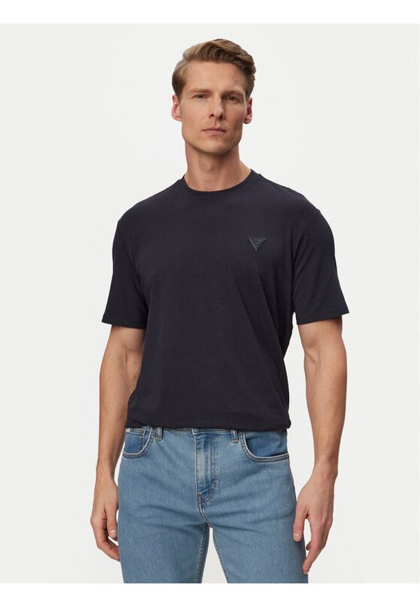 Guess T-Shirt M6GI21 K3053 Granatowy Regular Fit. Kolor: niebieski. Materiał: bawełna