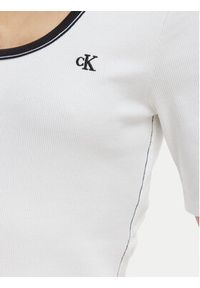 Calvin Klein Jeans T-Shirt LV047F247G Biały Slim Fit. Kolor: biały. Materiał: bawełna #3