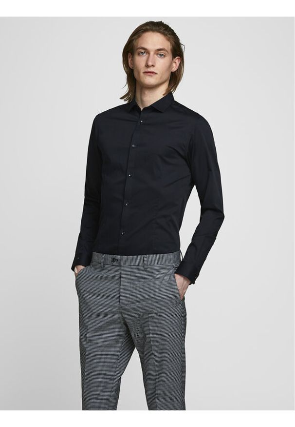 Jack & Jones Koszula Parma 12097662 Czarny Super Slim Fit. Kolor: czarny. Materiał: bawełna
