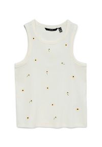 Vero Moda Top Naja 10341964 Biały Slim Fit. Kolor: biały. Materiał: bawełna #5