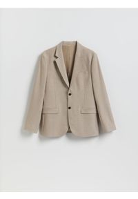 Reserved - Marynarka regular fit z dodatkiem wiskozy - beżowy. Kolor: beżowy. Materiał: wiskoza #1