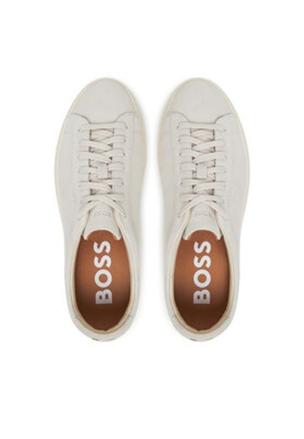 BOSS Sneakersy Kieran_Tenn_sd 50541868 Biały. Kolor: biały. Materiał: skóra, zamsz