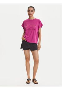 Emporio Armani T-Shirt EW000616 AF12187 UA227 Różowy Loose Fit. Kolor: różowy. Materiał: wiskoza #6