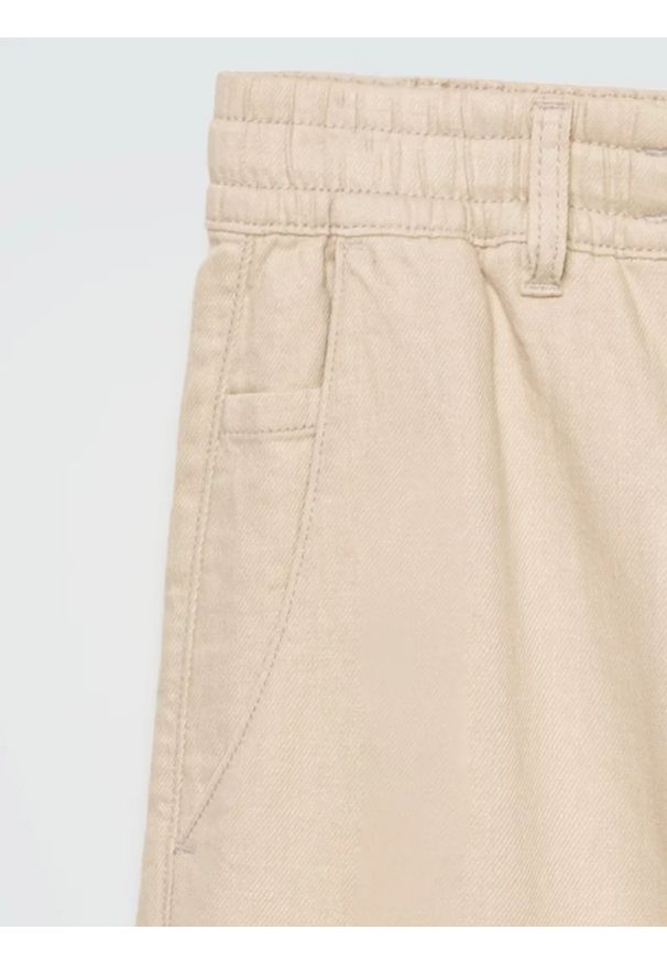 Big-Star - Spodnie chłopięce lniane perłowe Cabres 103. Kolor: kremowy. Materiał: len. Wzór: haft. Styl: klasyczny