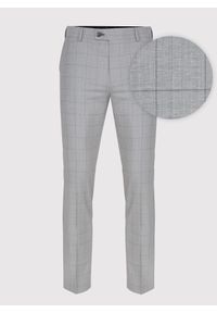 Pako Lorente - PAKO LORENTE – Szare wełniane spodnie garniturowe w kratę. Kolor: szary. Materiał: wełna #5