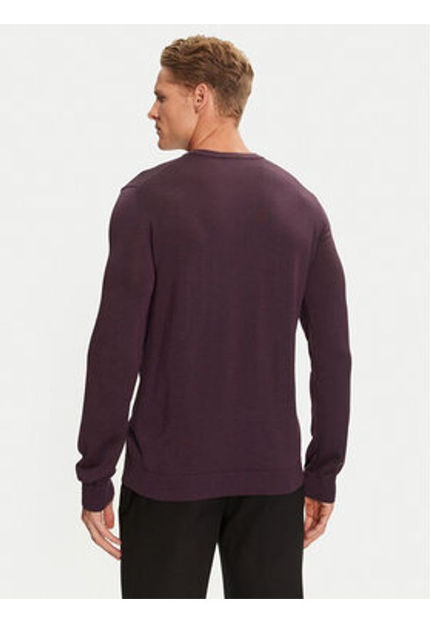 Hugo Sweter San Vredo-M 50474172 Fioletowy Slim Fit. Kolor: fioletowy. Materiał: wełna
