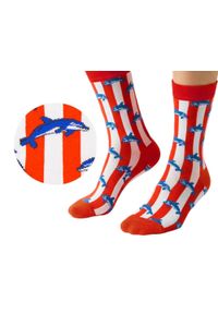 His Story - Skarpetki Bawełniane - Tematyczne - Delfiny. Kolor: czerwony, wielokolorowy. Materiał: elastan, bawełna, poliamid #5