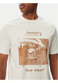 Napapijri T-Shirt Cabin NP0A8B3F Kremowy Relaxed Fit. Kolor: kremowy. Materiał: bawełna #2