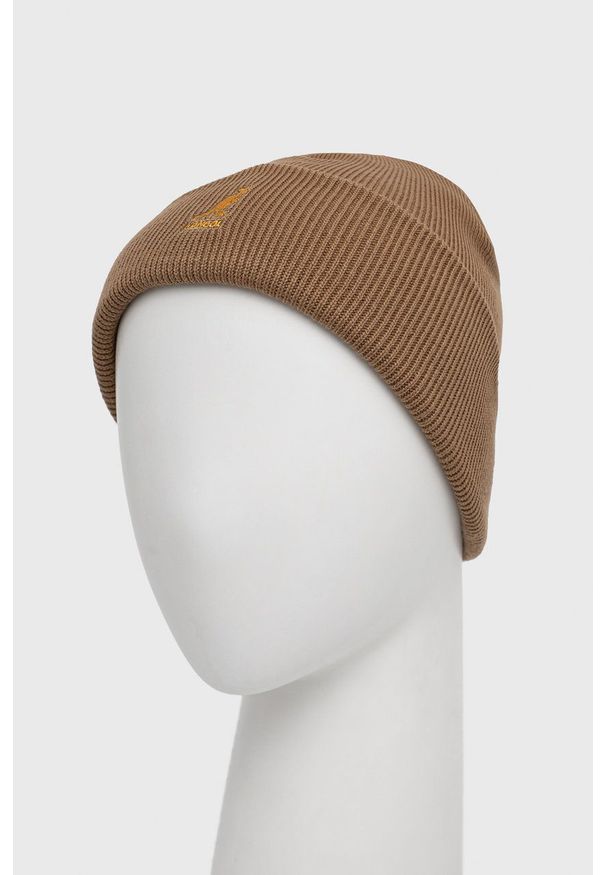 Kangol - Czapka. Kolor: beżowy. Materiał: dzianina