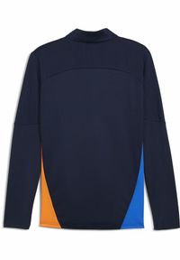 Puma - Męska bluza treningowa Olympique Marsylia z zamkiem 1/4 PUMA. Kolor: żółty, pomarańczowy, wielokolorowy, niebieski. Sport: fitness