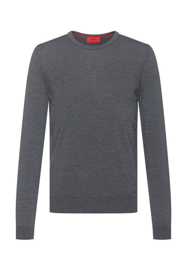 Hugo Sweter San Paolo 2 50435679 Szary Slim Fit. Kolor: szary. Materiał: wełna